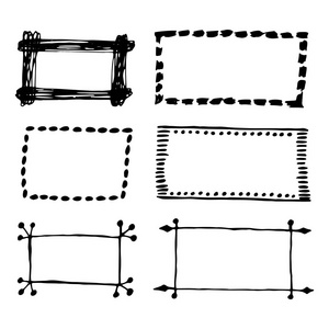 手绘矩形框架集