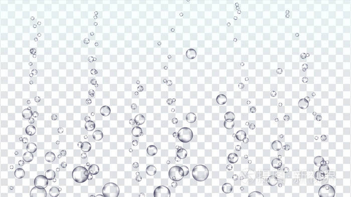 气泡透明矢量.水.水滴, 气泡纹理.气体氧气气泡起泡香槟饮料.