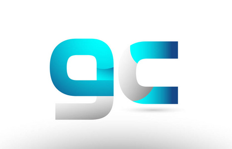 灰色蓝字母表字母 gc g c 标志3d 设计