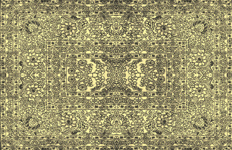 圆形曼荼罗图案,中东传统地毯织物纹理.