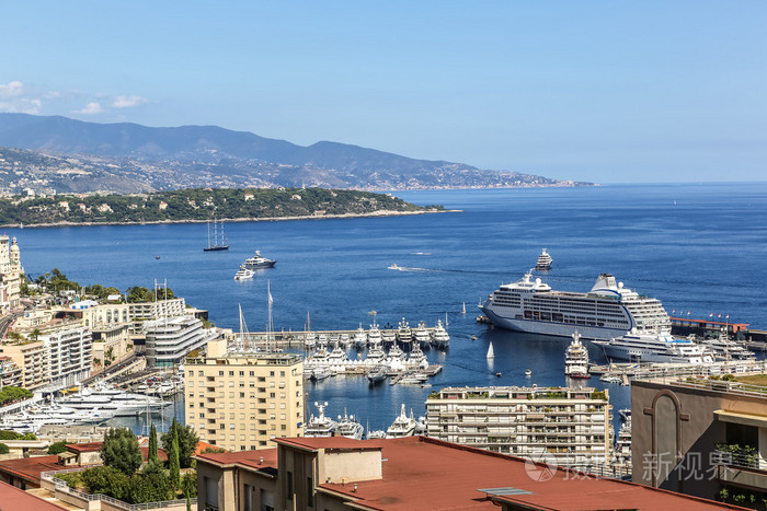 摩纳哥蒙特卡罗的全景视图