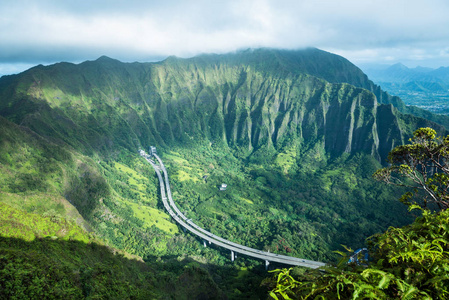 在夏威夷瓦胡岛天堂的阶梯图片