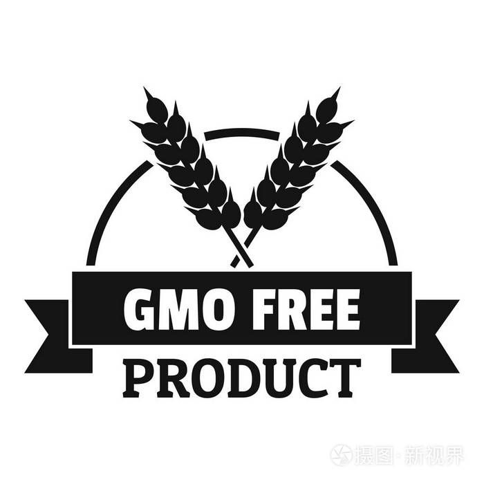转基因免费面包店徽标简单的黑色风格