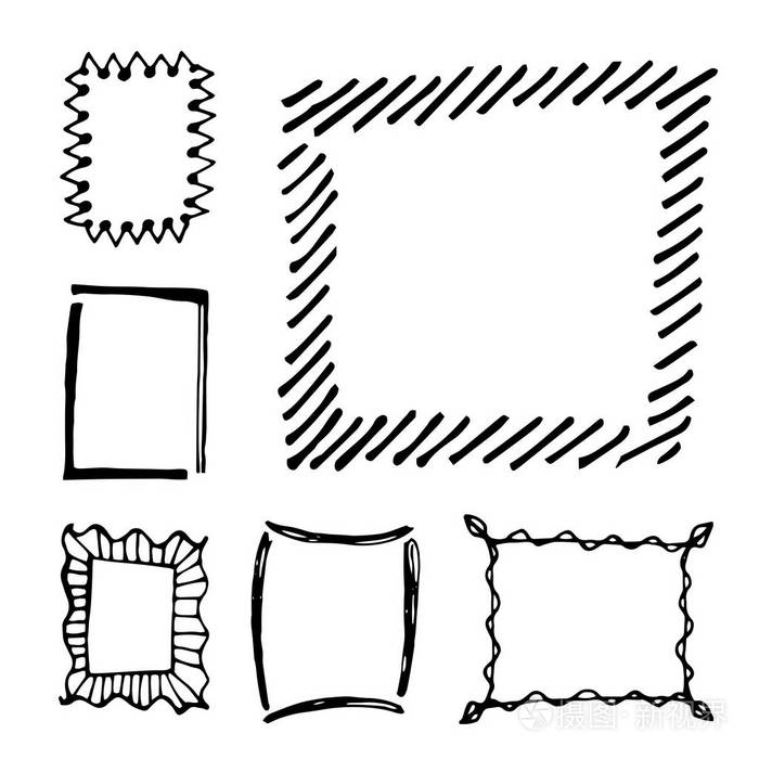 手绘矩形框架集
