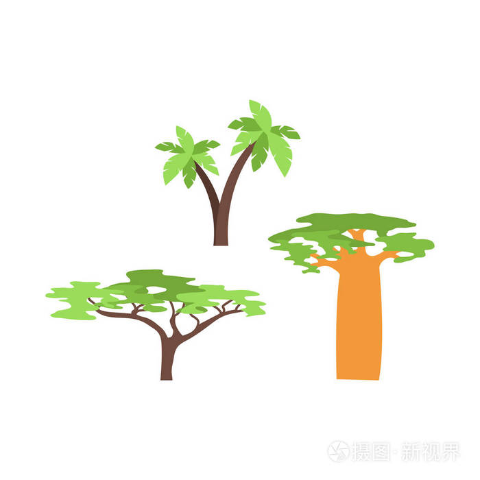 猴面包树上白色矢量图孤立插画-正版商用图片0gnel9-摄图新视界