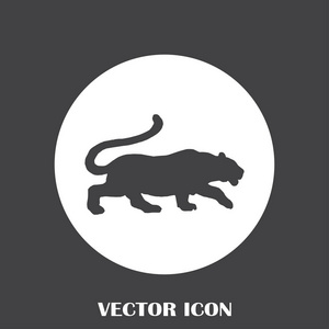 老虎的剪影,矢量图标照片