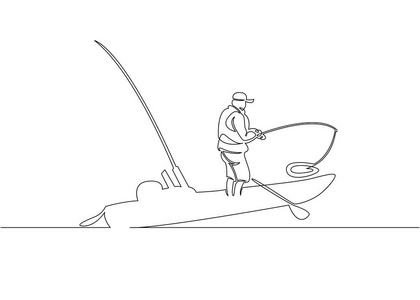渔夫和船简笔画图片