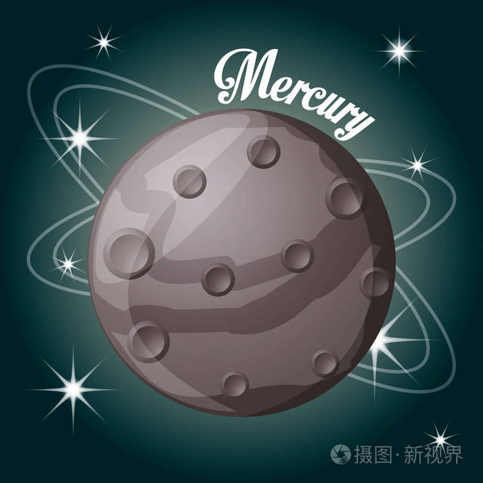 水星行星在太阳系创造插画-正版商用图片0gnhh1-摄图新视界