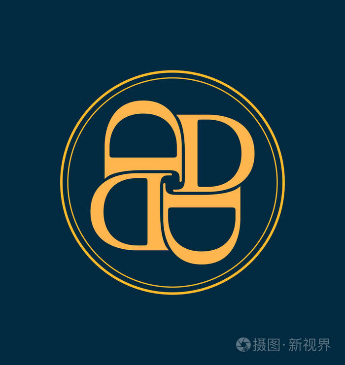 经典和复古对称风格初始字母图标徽标