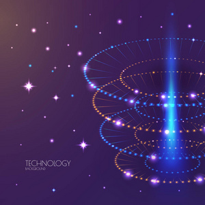 空间光戒指。技术抽象背景。商业压力