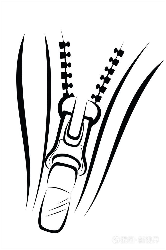 孤立在白色背景上的拉链