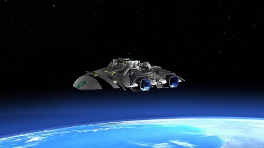 一艘宇宙飞船 3d cg 渲染照片