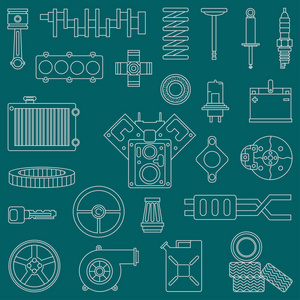 汽车零件卡通图片-汽车零件卡通素材-汽车零件卡通插画-摄图新视界