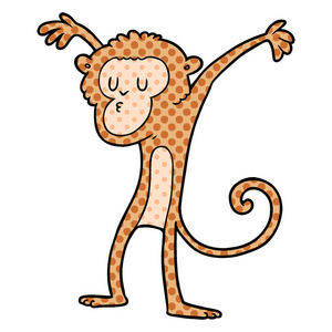 卡通猴子矢量图插画