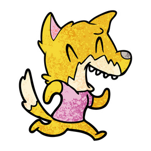 笑狐狸逃跑照片