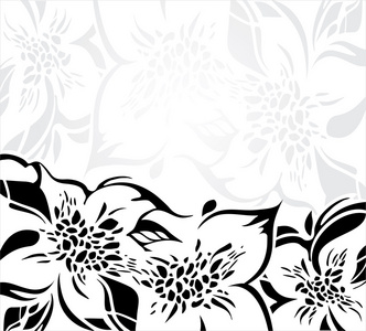 黑色和白色花卉节日背景图片
