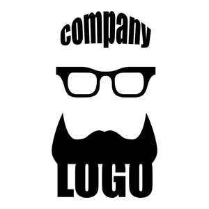 胡子 logo 模板单色照片