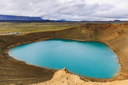 冰岛 krafla 地热区维提岛陨石坑