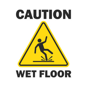 小心湿的地板