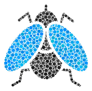 充满圆圈的苍蝇昆虫马赛克