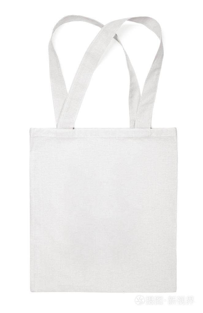 在白色织物棉环保袋