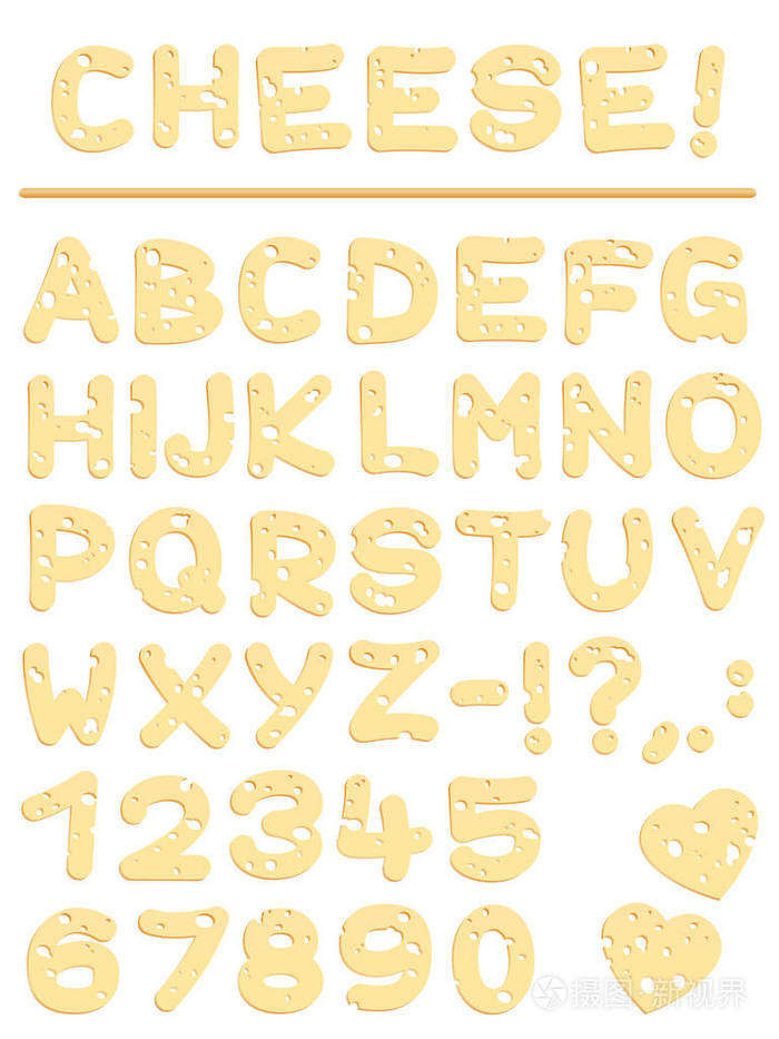 奶酪字体英文26个字母图片