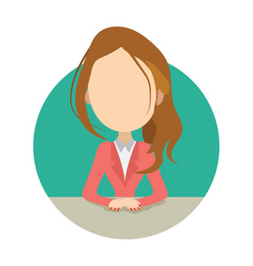 主播插画女性头像矢量图照片