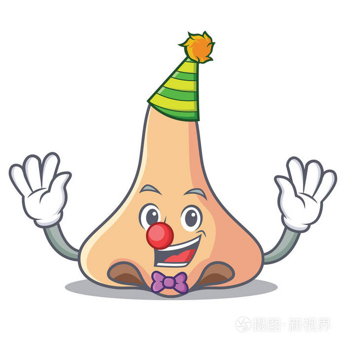 小丑鼻子吉祥物卡通风格