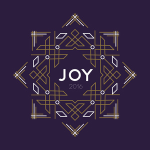 快乐新的一年 2016年框架装饰艺术欢乐卡线