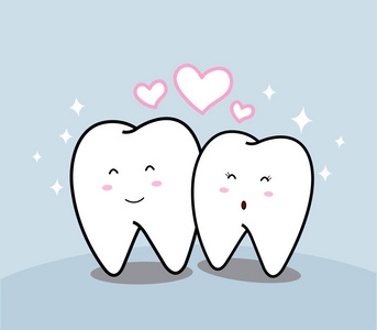 可爱的卡通微笑牙齿照片