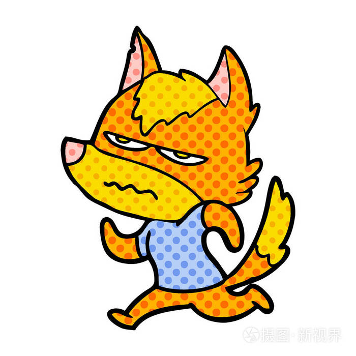 狐狸卡通人物的矢量插图