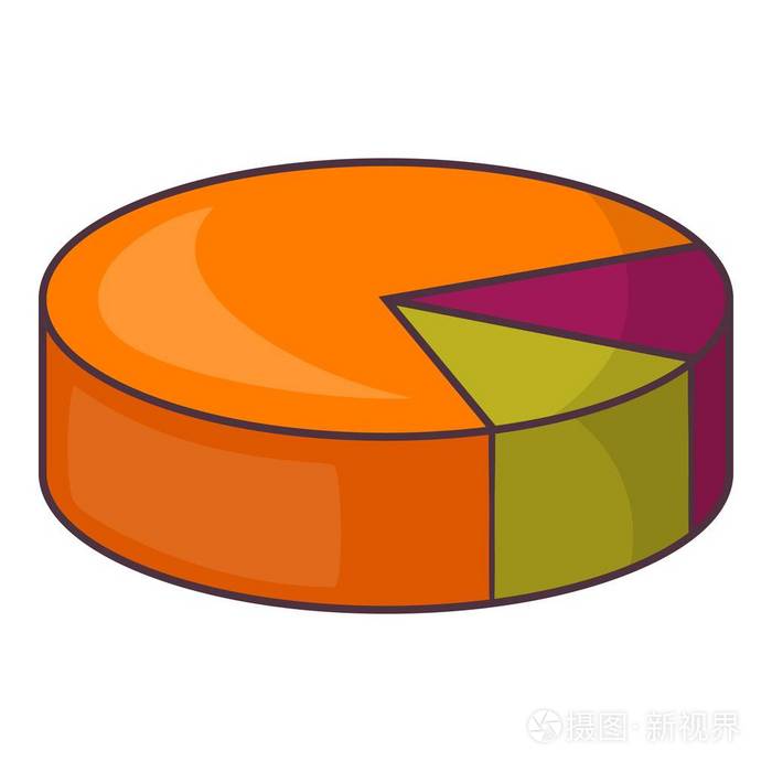 卡通风格多彩饼图图形图表图标