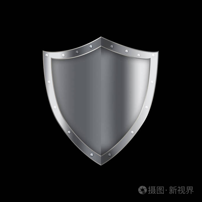 在黑色背景上的中世纪盾牌