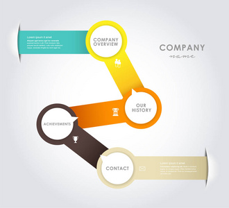 箭头和 cir 公司信息图表概述设计模板
