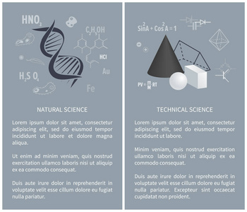 自然和技术科学向量例证