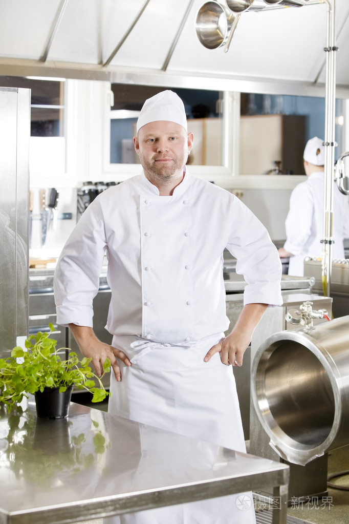 站在大厨房的专业厨师照片-正版商用图片0goo6m-摄图新视界