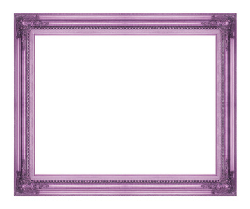 古董紫色镜框孤立在白色的背景下，clipp