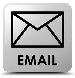 电子邮件白色方形按钮