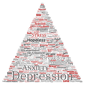 概念性抑郁症或精神情绪障碍, 问题三角形箭头字云