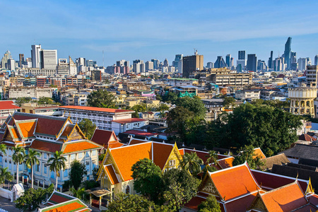 泰国曼谷城市天际线鸟瞰图