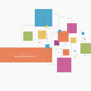 正方形不同的局部颜色。美丽的矢量设计