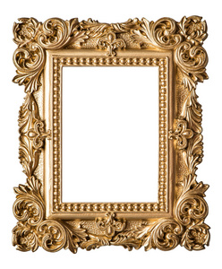 巴洛克艺术画框巴洛克风格. 古董艺术品黄金物件照片