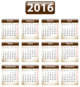 2016 西班牙日历