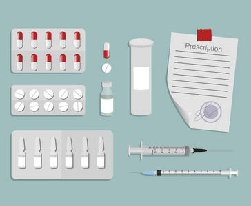 图像注射器，丸，安瓿，处方的药物