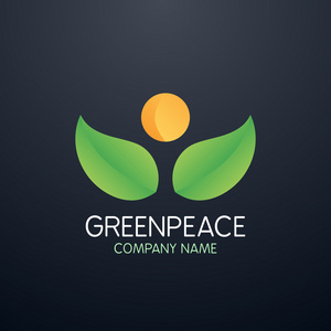 矢量图标志绿色和平组织公司