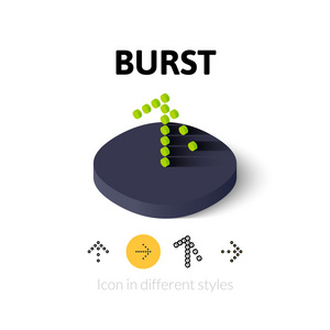 在不同的风格的爆裂图标