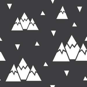 由山脉和三角形组成的矢量无缝模式
