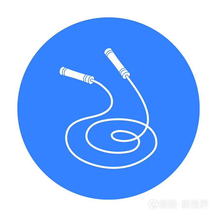 跳绳中孤立在白色背景上的黑色风格的图标拳击符号股票矢量图