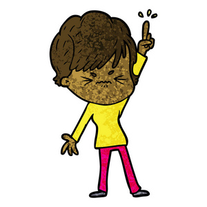 卡通失落女子的矢量插画照片