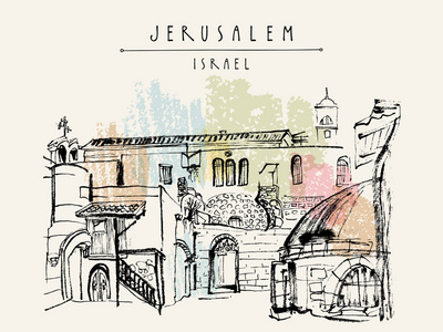 耶路撒冷旅游明信片